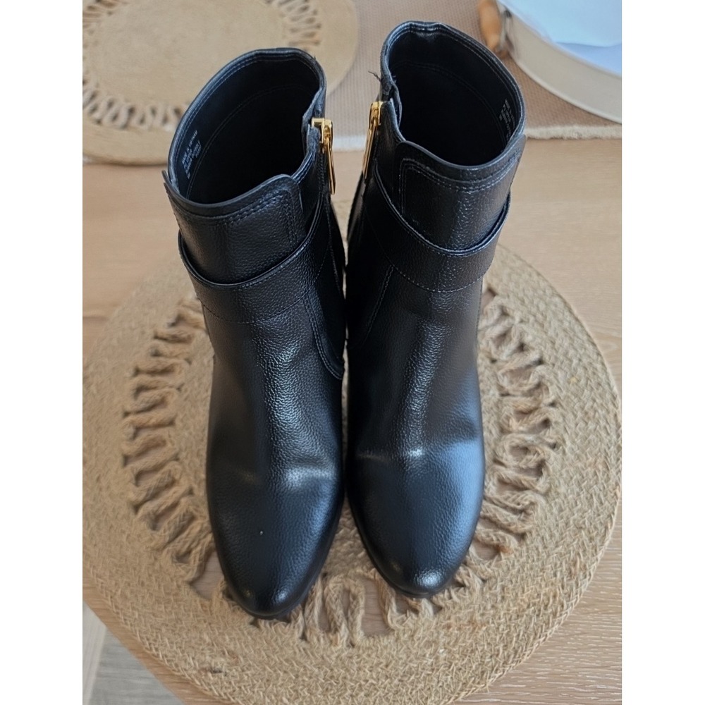 MICHAEL Michael Kors Jilly Black Faux Pebbled Leather Ankle Boots US 9M - Picture 8 of 11